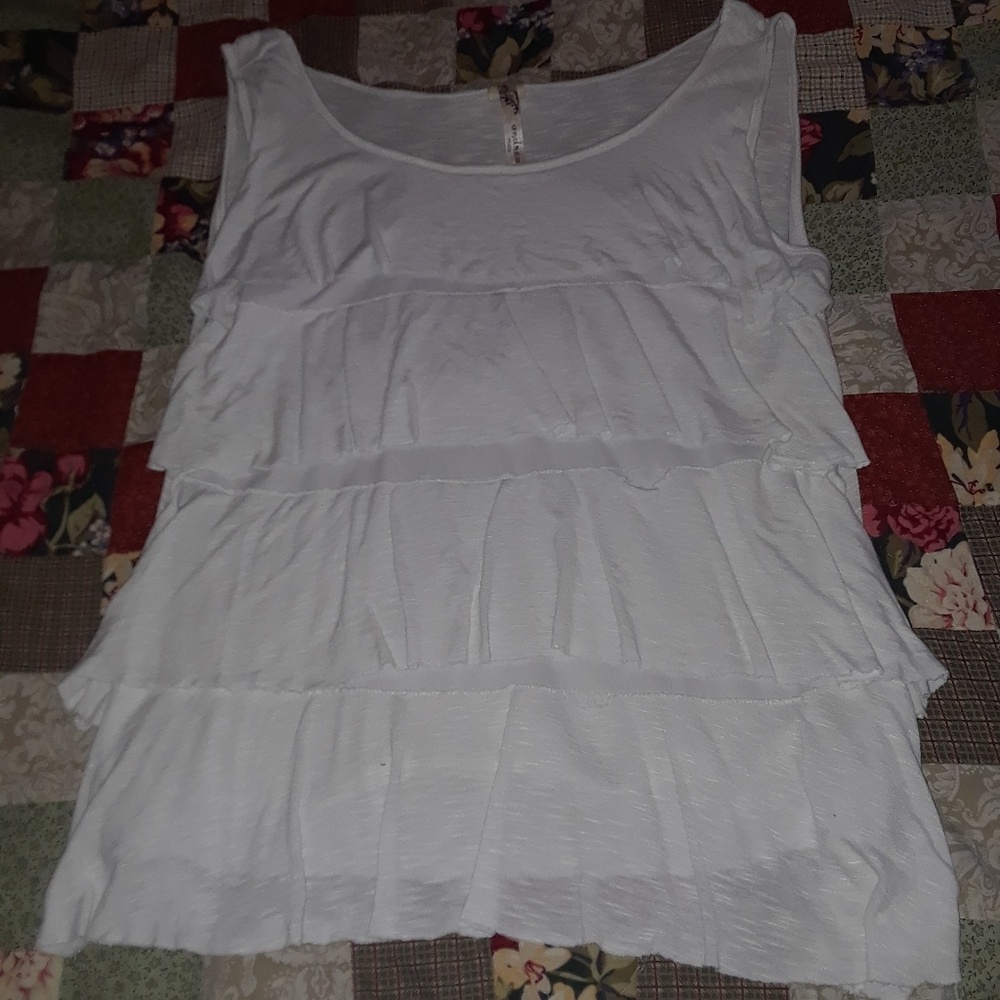 White ruffled shirt